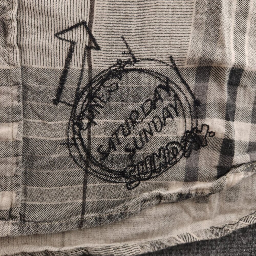 Desigual Shirt Gray Patchwork Button Up Shirt Reg… - image 8